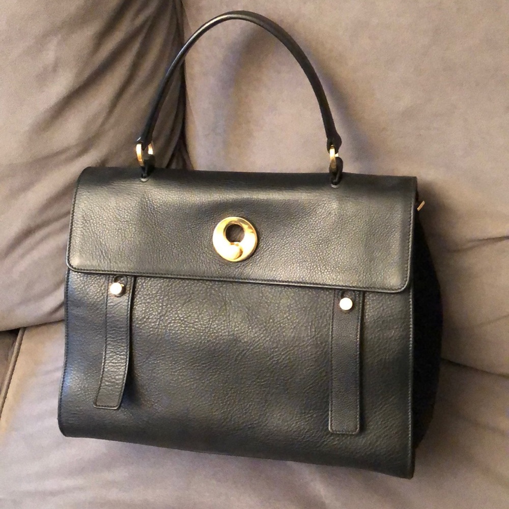 Saint Laurent Sac Muse Two Black Leather Satchel